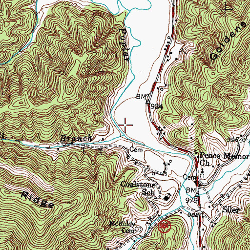 Topographic Map of Bennett Branch, KY