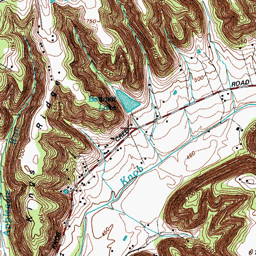 Topographic Map of Bennett Lake, KY