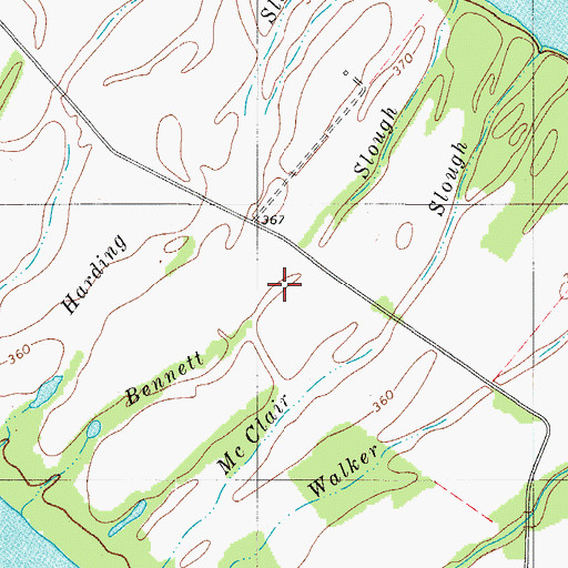 Topographic Map of Bennett Slough, KY