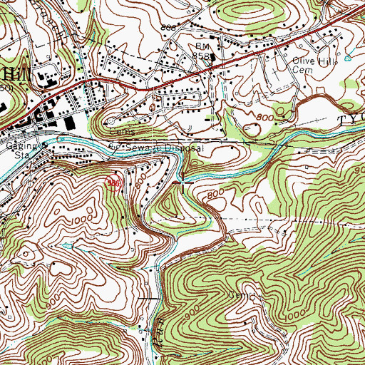 Topographic Map of Bens Run, KY