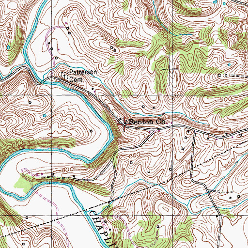 Topographic Map of Benton Church, KY