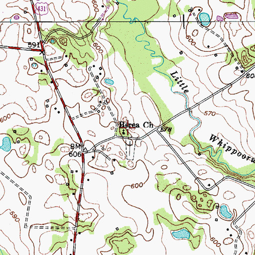 Topographic Map of Berea Church, KY