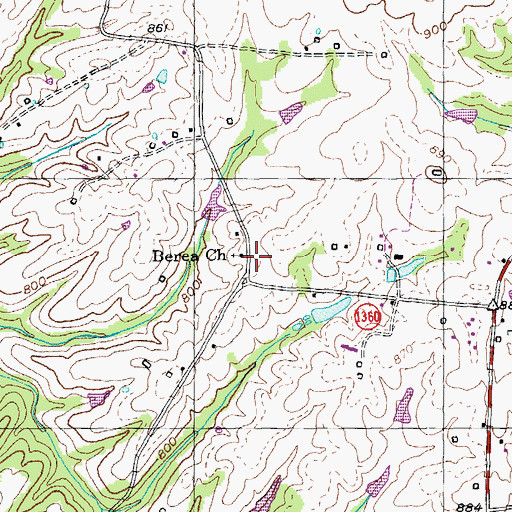 Topographic Map of Berea Christian Church, KY
