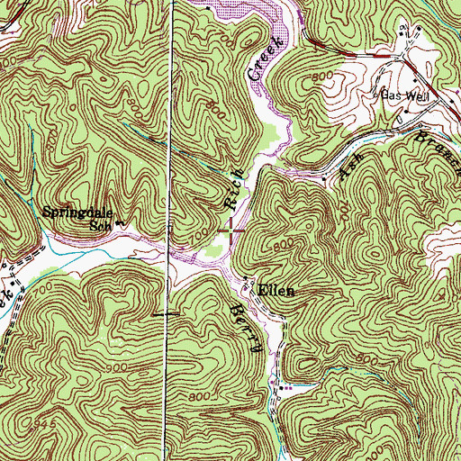 Topographic Map of Berry Branch, KY