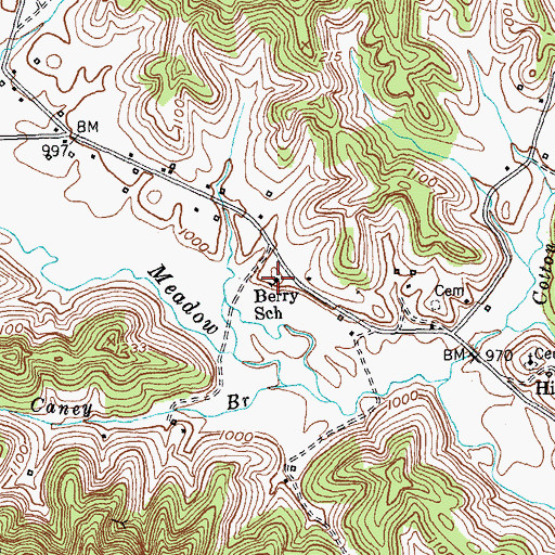 Topographic Map of Berry School, KY