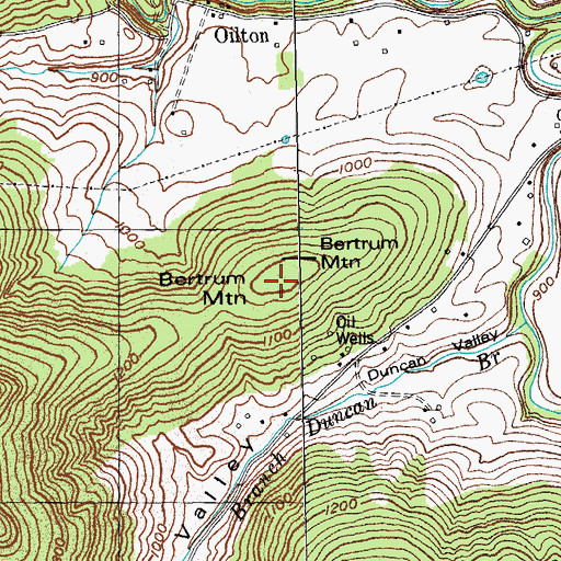 Topographic Map of Bertrum Mountain, KY