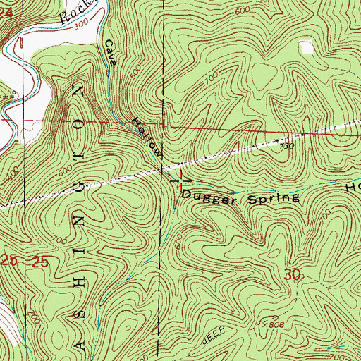 Topographic Map of Dugger Spring Hollow, AR