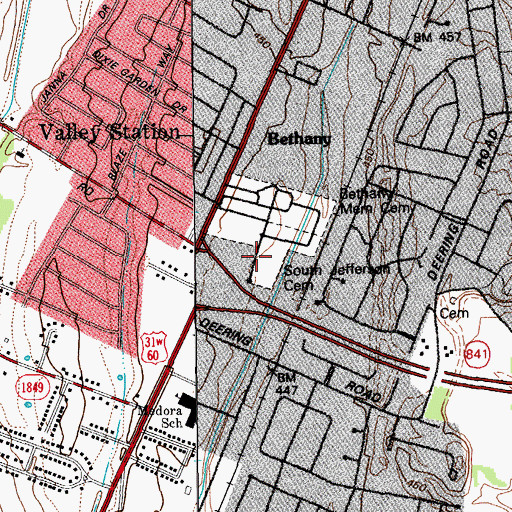 Topographic Map of Bethany Cemetery, KY