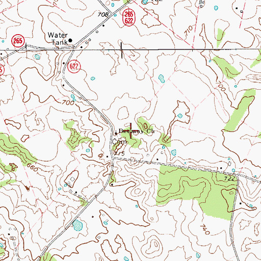 Topographic Map of Bethany Church, KY