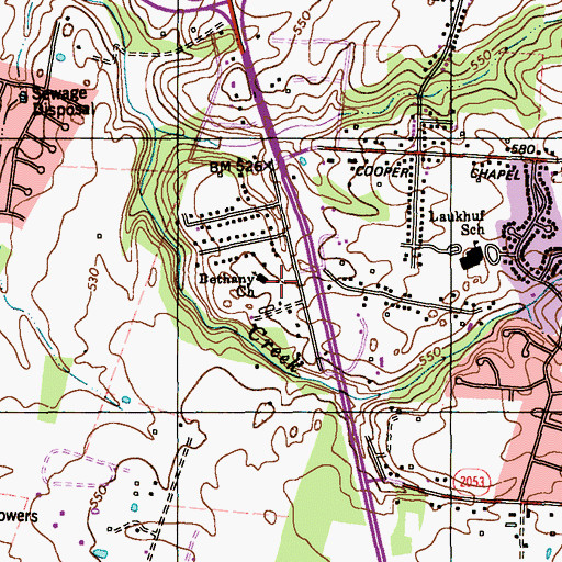 Topographic Map of Bethany Church, KY