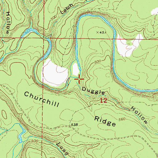 Topographic Map of Duggle Hollow, AR