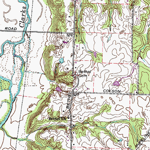 Topographic Map of Bethel Cemetery, KY
