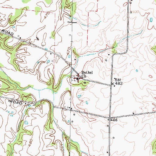 Topographic Map of Bethel Church, KY
