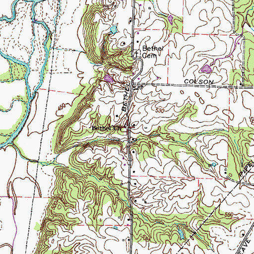 Topographic Map of Bethel Church, KY