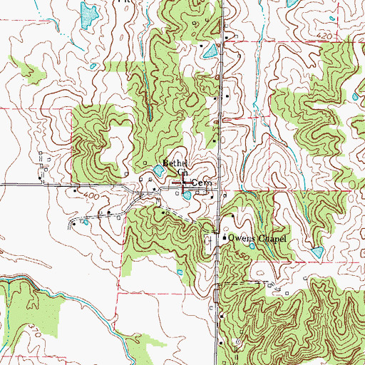 Topographic Map of Bethel Church, KY