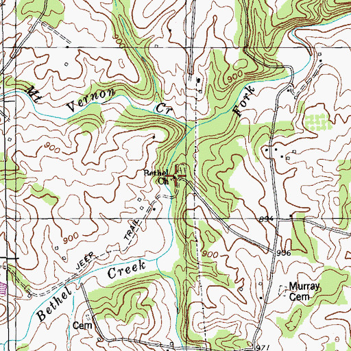 Topographic Map of Bethel Church, KY