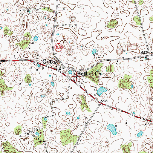 Topographic Map of Bethel Church, KY