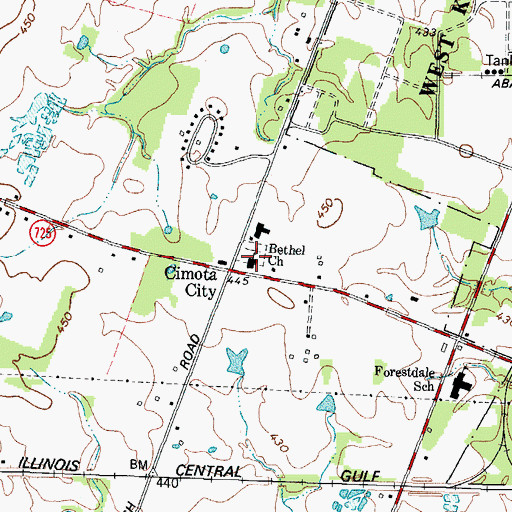 Topographic Map of Bethel Church, KY