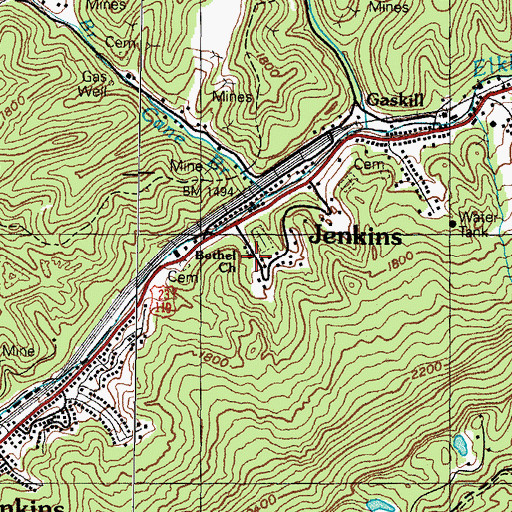 Topographic Map of Bethel Church, KY