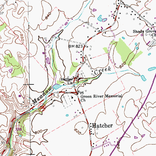 Topographic Map of Bethel Church, KY