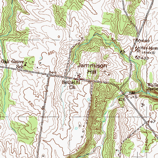 Topographic Map of Bethel Church, KY