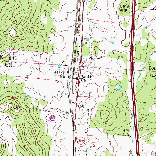 Topographic Map of Bethel Church, KY