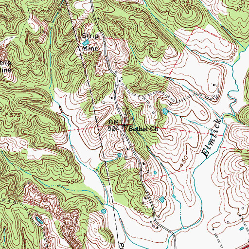 Topographic Map of Bethel Church, KY