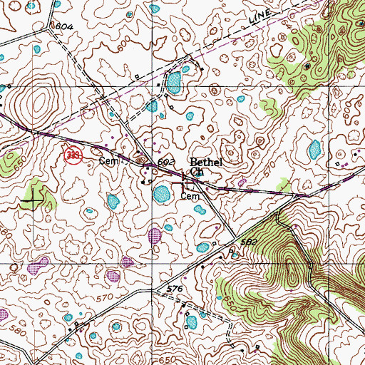 Topographic Map of Bethel Church, KY