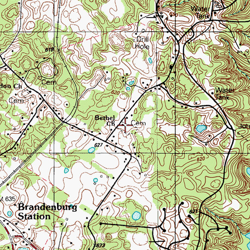 Topographic Map of Bethel United Methodist Church, KY