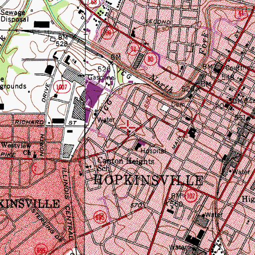 Topographic Map of Bethel College, KY