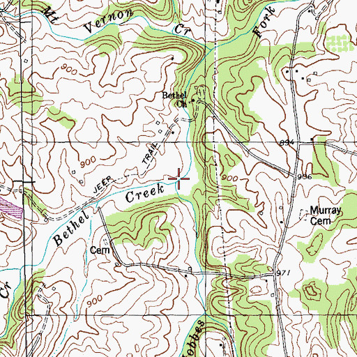 Topographic Map of Bethel Creek, KY
