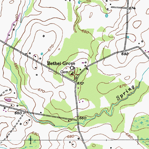 Topographic Map of Bethel Grove Church, KY