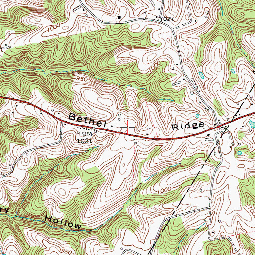 Topographic Map of Bethel Ridge, KY