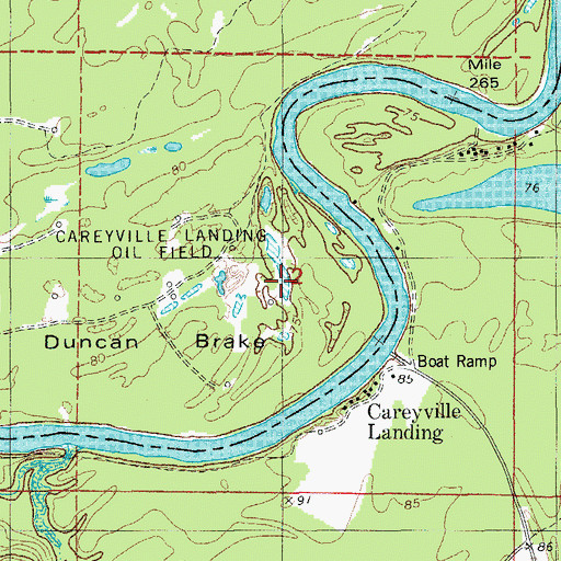 Topographic Map of Duncan Brake, AR