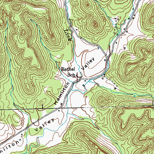 Topographic Map of Bethel School, KY