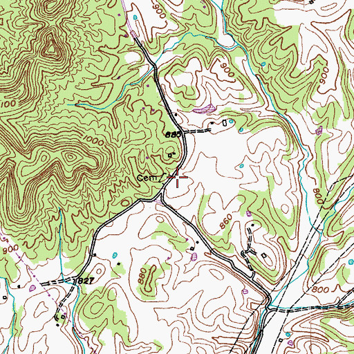Topographic Map of Bethel Union Church, KY
