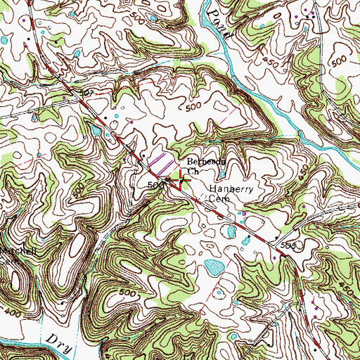 Topographic Map of Bethesda Church, KY