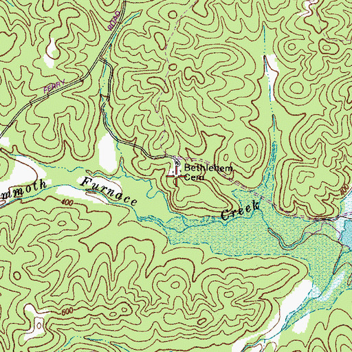 Topographic Map of Bethlehem Cemetery, KY