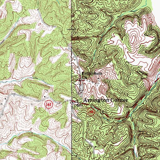 Topographic Map of Bethlehem Baptist Church, KY