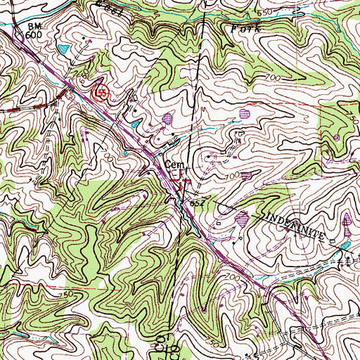 Topographic Map of Bethlehem Cumberland Presbyterian Church (historical), KY