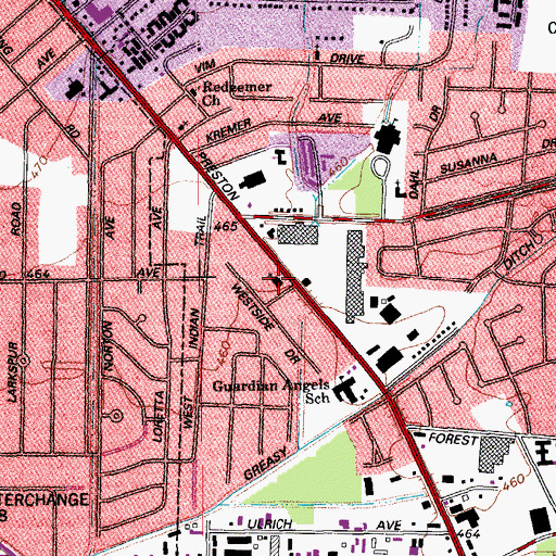 Topographic Map of Bethlehem Church, KY