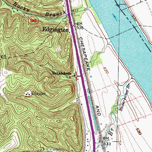 Topographic Map of Bethlehem Church, KY