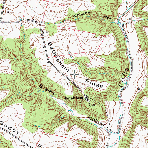 Topographic Map of Bethlehem Ridge, KY
