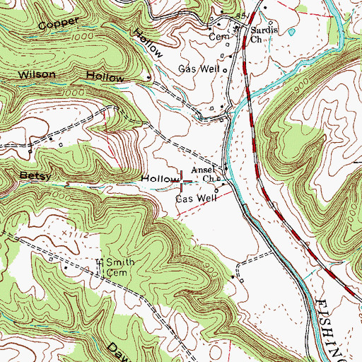 Topographic Map of Betsy Hollow, KY