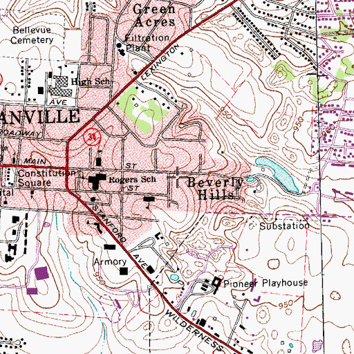 Topographic Map of Beverly Hills, KY