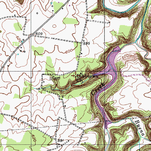 Topographic Map of Bibbtown Church, KY