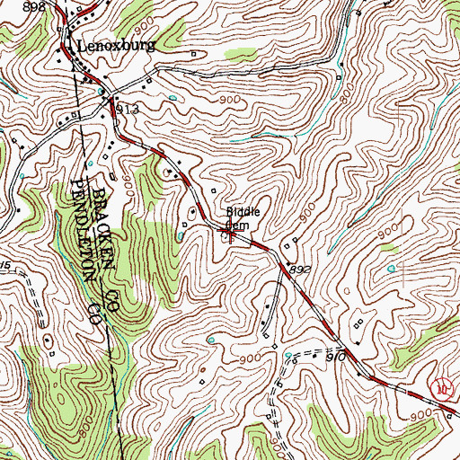 Topographic Map of Biddle Cemetery, KY