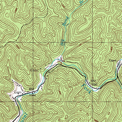 Topographic Map of Big Bend Branch, KY