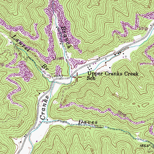 Topographic Map of Big Branch, KY