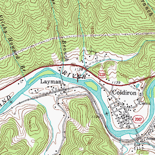 Topographic Map of Big Branch, KY